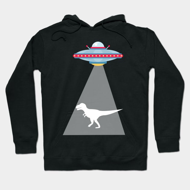 Funny UFO Dinosaur Abduction Hoodie by vladocar